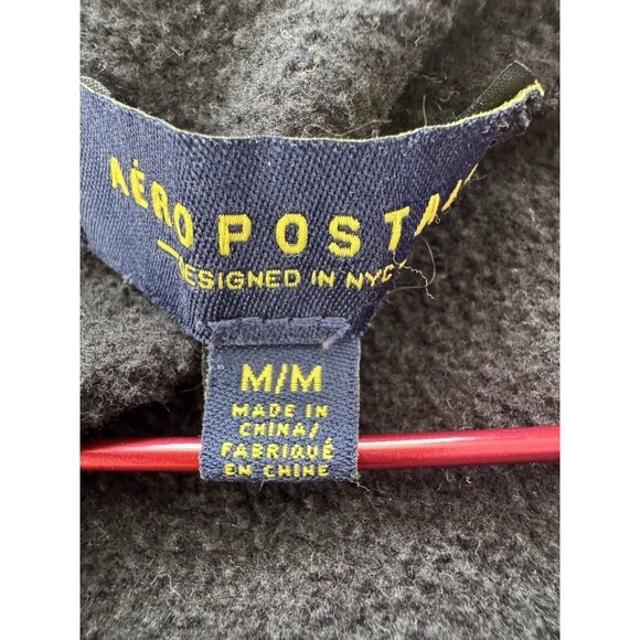 Aeropostale Womens Medium Black Spellout Zip Up Hoodie Y2K Streetwear Athleisure - Picture 3 of 9